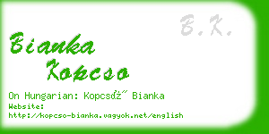 bianka kopcso business card